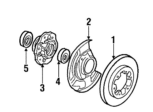 1988 Nissan Pathfinder Front Brakes REMAN CALIPER Rear Left Diagram for 44011-64G00RE