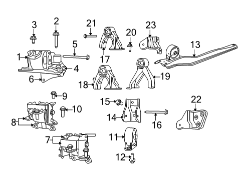 2007 Dodge Caliber Engine & Trans Mounting Bolt-HEXAGON FLANGE Head Diagram for 6509041AA