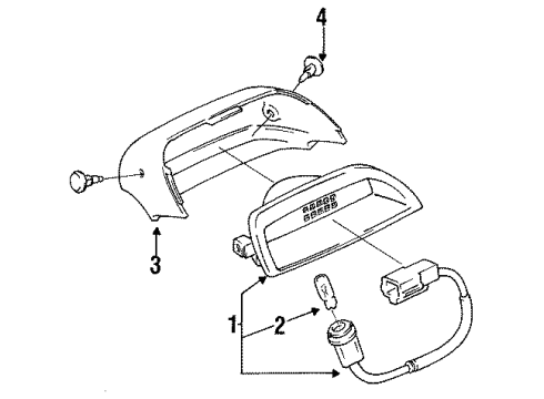 1994 Toyota Corolla High Mount Lamps Lamp Assy, Center Stop Diagram for 81570-12171-P0