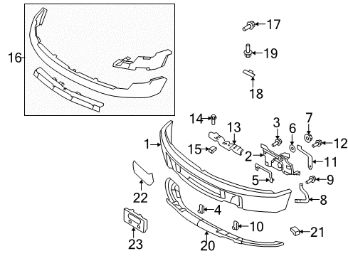 2013 Ford F-150 Front Bumper End Cover Diagram for 9L3Z-17E810-B