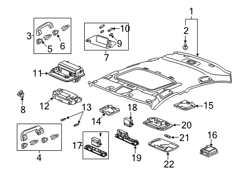 2009 Honda Accord Sunroof Sunvisor Assembly, Passenger Side (Pearl Ivory) (Mirror) Diagram for 83230-TA0-A91ZB