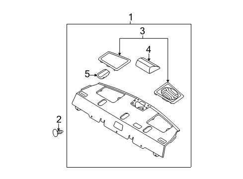 2010 Hyundai Accent Interior Trim - Rear Body Trim Assembly-Package Tray Diagram for 85610-1E200-OR