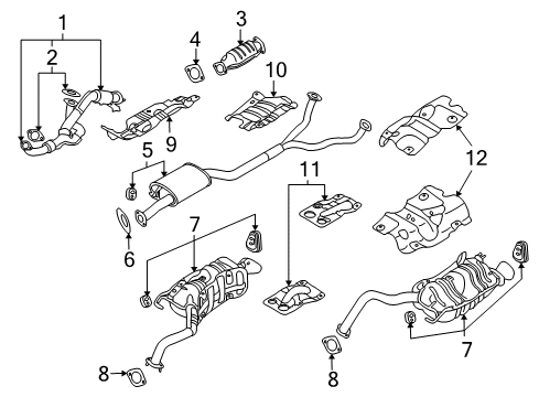 2010 Hyundai Veracruz Exhaust Components Protector-Heat Front Diagram for 28791-3J000