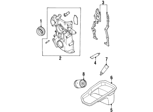 1989 Nissan D21 Filters Pan Assy-Oil Diagram for 11110-VJ200