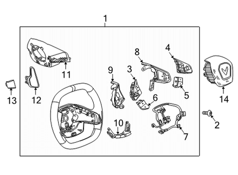 2020 Chevrolet Corvette Steering Column & Wheel, Steering Gear & Linkage Radio Switch Diagram for 13541223