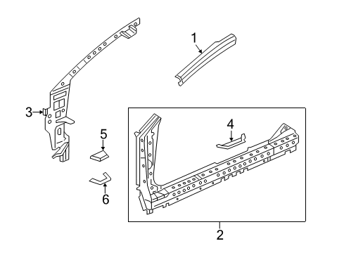 2016 Acura ILX Hinge Pillar Stiffener, Left Front Pillar (Upper) Diagram for 63521-TV9-A00ZZ