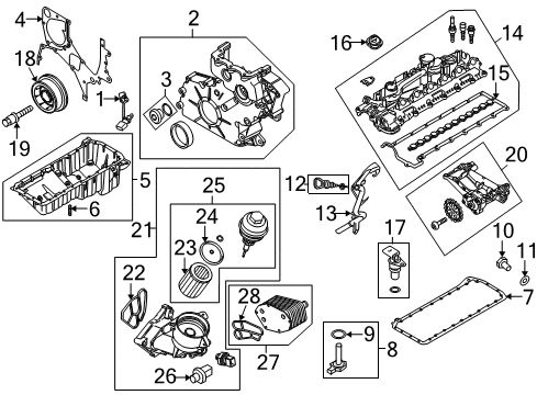 2011 BMW 335d Filters Oil Filter With Oil Cooler Connection Diagram for 11427805408