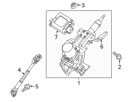 2014 Hyundai Tucson Steering Column & Wheel, Steering Gear & Linkage Column Assembly-Upper Diagram for 56310-2S910