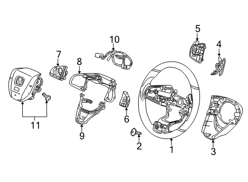 2018 Honda Clarity Steering Column & Wheel, Steering Gear & Linkage Sw Assy. *NH167L* Diagram for 78565-TEA-A81ZG