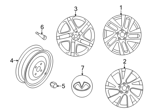 2013 Infiniti JX35 Wheels, Covers & Trim Aluminum Wheel Diagram for 40300-3JA6A