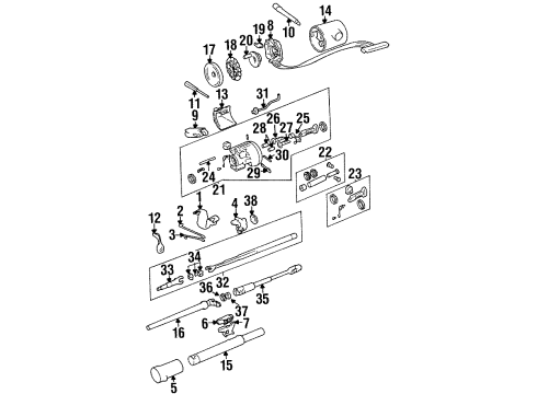 1994 Jeep Cherokee Cruise Control System RETAINER-Tilt Steering Diagram for 4147363