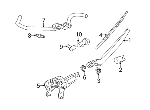 2004 Nissan Murano Wiper & Washer Components Cover-Arm, Back Window Wiper Diagram for 28782-CA000