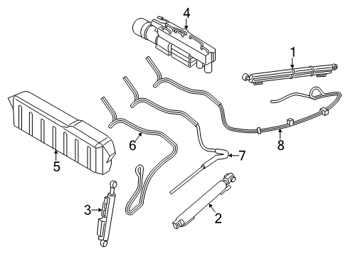 2013 BMW M6 Convertible Top Set Of Cables, Folding Top Left Diagram for 54347299831