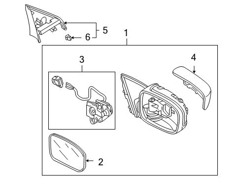 2006 Honda Accord Outside Mirrors Actuator, Passenger Side (Heated) Diagram for 76210-SDA-A21