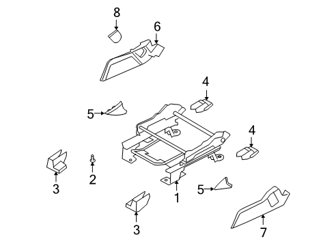 2011 Dodge Journey Tracks & Components Shield-Seat Track Diagram for 1MW62DX9AA