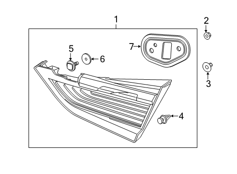 2018 Acura RLX Backup Lamps Base Gasket Diagram for 34152-TY2-A11