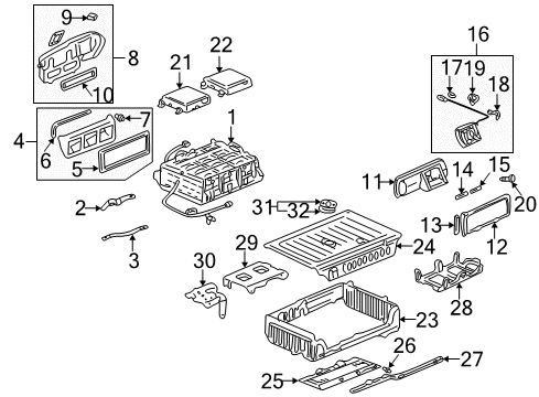 2001 Honda Insight Battery Clip, Connector (Natural) Diagram for 91533-S04-003