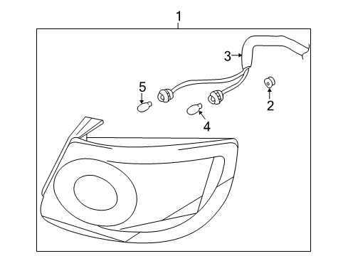 2005 Hyundai Elantra Bulbs Lamp Assembly-Rear Combination, LH Diagram for 92401-2D700