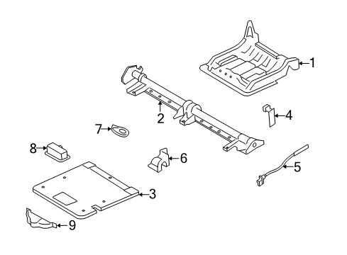 2006 Ford Freestyle Rear Seat Handle Diagram for 5F9Z-7462432-AAA