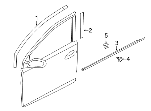 2015 Kia Rio Exterior Trim - Front Door WEATHERSTRIP Assembly-Front Door Belt Diagram for 822101W001