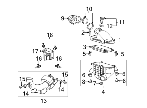 2011 Acura RDX Filters Tube, Air Flow Diagram for 17228-RWC-A00