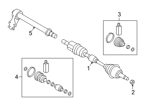 2022 Hyundai Kona Drive Axles - Front Boot Kit-Front Axle Differential Side, LH Diagram for 49543-J9250