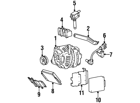 1997 Hyundai Accent Powertrain Control Generator Assembly Diagram for 37300-22020