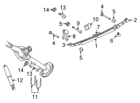 2006 Dodge Ram 1500 Rear Suspension Rear Leaf Spring Diagram for 5290777AB