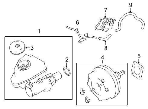 2020 Nissan Altima Hydraulic System Hose-Brake Booster Diagram for 47474-6CB0A