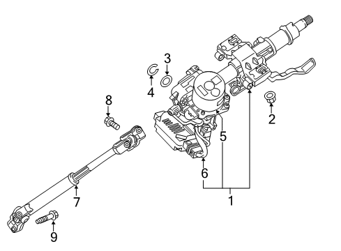 2019 Hyundai Elantra Steering Column & Wheel, Steering Gear & Linkage Joint Assembly-STRG Diagram for 56400-F2010