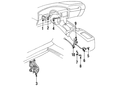 1992 Toyota Land Cruiser Cruise Control System Computer Assy, Cruise Control Diagram for 88240-60050
