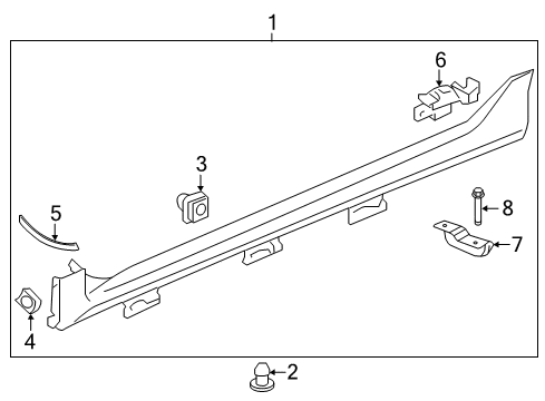 2019 Honda Civic Exterior Trim - Pillars, Rocker & Floor GARNISH ASSY., R. SIDE SILL *R539P* (MOLTEN LAVA PEARL) Diagram for 71800-TEG-A51ZA