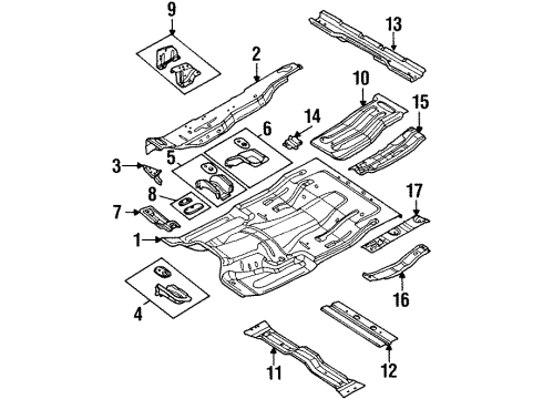 1999 Dodge Ram 1500 Cab - Floor Shield-Heat Diagram for 55274656