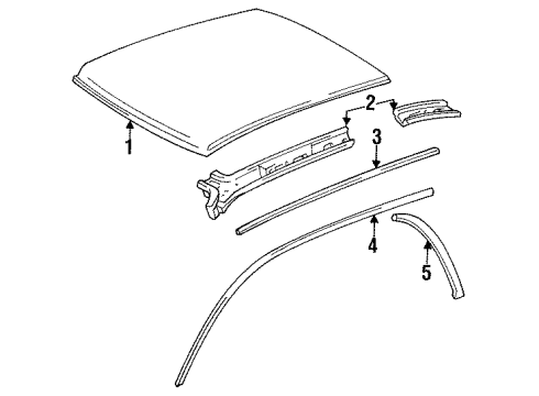 1995 Acura Legend Roof & Components, Exterior Trim Clip, Drip Molding Diagram for 91521-SP0-003