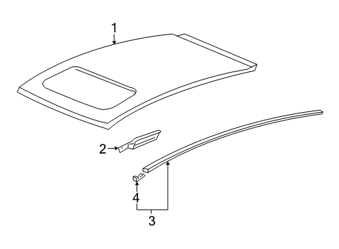 2005 Honda Civic Roof & Components, Exterior Trim Rail, L. Roof Side Diagram for 64611-S5S-E00ZZ