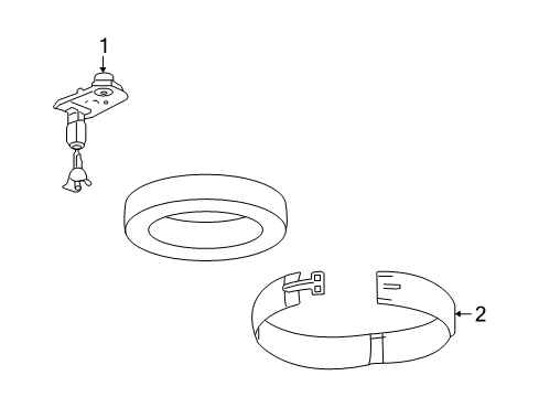 2007 Saturn Outlook Spare Tire Carrier Spare Carrier Diagram for 22905387