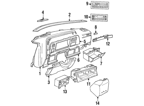 1990 Chrysler New Yorker A/C & Heater Control Units Control, Atc Complete (Black) Diagram for 4462462