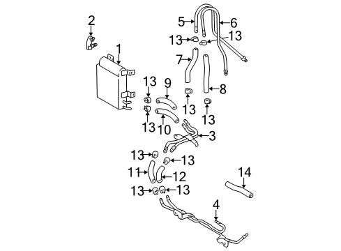 2000 Lexus RX300 Trans Oil Cooler Tube, Oil Cooler Inlet, NO.1 Diagram for 32921-48010