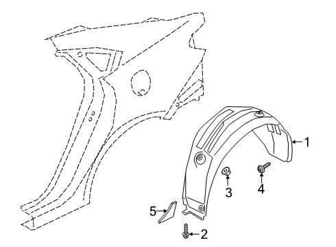 2021 Kia Forte Exterior Trim - Quarter Panel Guard-Rear Wheel, LH Diagram for 86821M7000