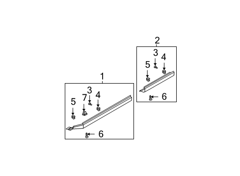 2005 Kia Sorento Exterior Trim - Pillars, Rocker & Floor Screw-Tapping Diagram for 12493-04166-B