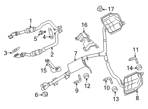2012 Dodge Charger Exhaust Components Resonator-Exhaust Diagram for 5039049AE