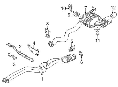 2012 BMW 135i Exhaust Components Converter Pipe Diagram for 18307599743
