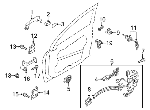 2012 Kia Optima Switches Front Door Latch Assembly, Right Diagram for 813204C010