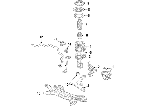 2009 Chrysler Sebring Front Suspension, Lower Control Arm, Stabilizer Bar, Suspension Components Cover-Shock ABSORBER Dust Diagram for 5171132AC