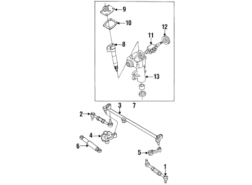 1988 Nissan Pathfinder P/S Pump & Hoses, Steering Gear & Linkage Rod Assy-Cross Diagram for 48560-41G25