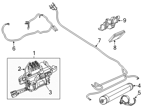 2012 Jeep Grand Cherokee Ride Control Bracket-Module Diagram for 5057649AB