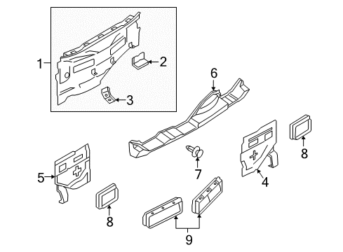 2010 Nissan Cube Rear Body Extension-Base Rear Combination Lamp, LH Diagram for G8199-1FCMA