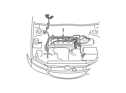 2003 Toyota Solara Wiring Harness Engine Harness Diagram for 82121-06610