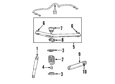 2004 Jeep Liberty Rear Suspension Components, Lower Control Arm, Upper Control Arm, Stabilizer Bar Bar-Rear Suspension Diagram for 52088677AA