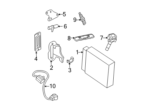 2003 Mercury Marauder Ignition System Spark Plug Diagram for AGSF-32W-M